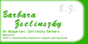 barbara zselinszky business card